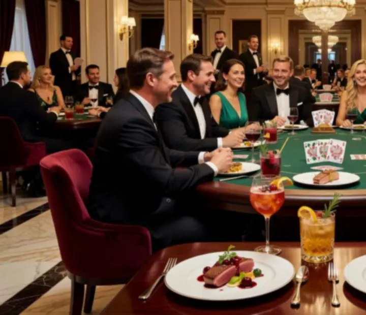 Galeria zdjęć eleganckiego wydarzenia pokerowego w restauracji premium