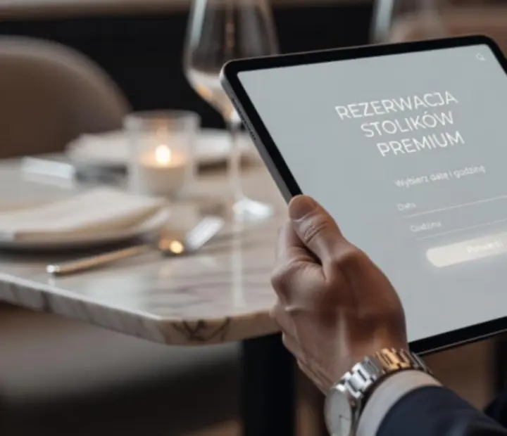 Gość dokonujący rezerwacji eleganckiej kolacji w restauracji.