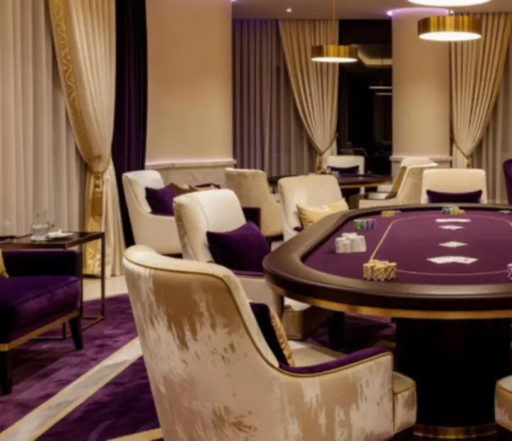 Designerskie wnętrze restauracji z eleganckim stołem pokerowym