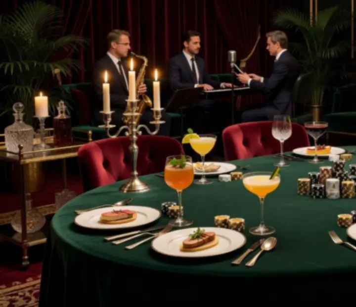 Luksusowa prywatna kolacja VIP z kartami i degustacyjnym menu
